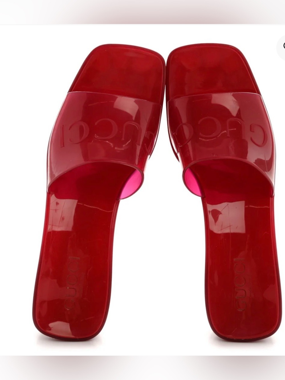 Gucci red Jelly Slide Sandals - Picture 2 of 9